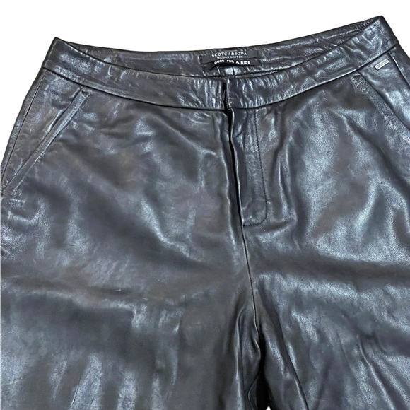Scotch & Soda Maison Scotch Good for a Ride 100% Leather Biker Pants Size 6 US - Picture 3 of 10